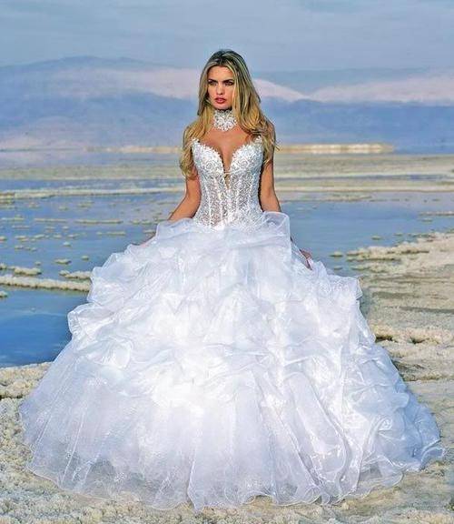 Stunning Ruffled Ballgown